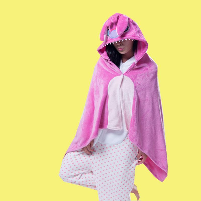 BuyAnimal Kigurumi Pink Stitch Cosplay Costume Hoodie Cloak Shawl Now Cheaper With 3 - 5 Days Ship - PajamasBuy