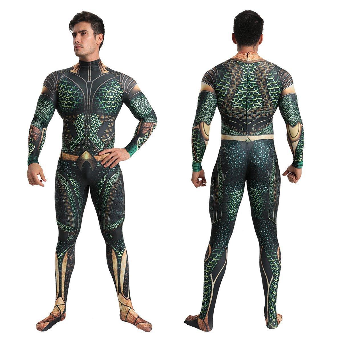 Aquaman Arthur Cosplay Zentai Jumpsuit Halloween Fancy Cosplay Costume - Pajamasbuy