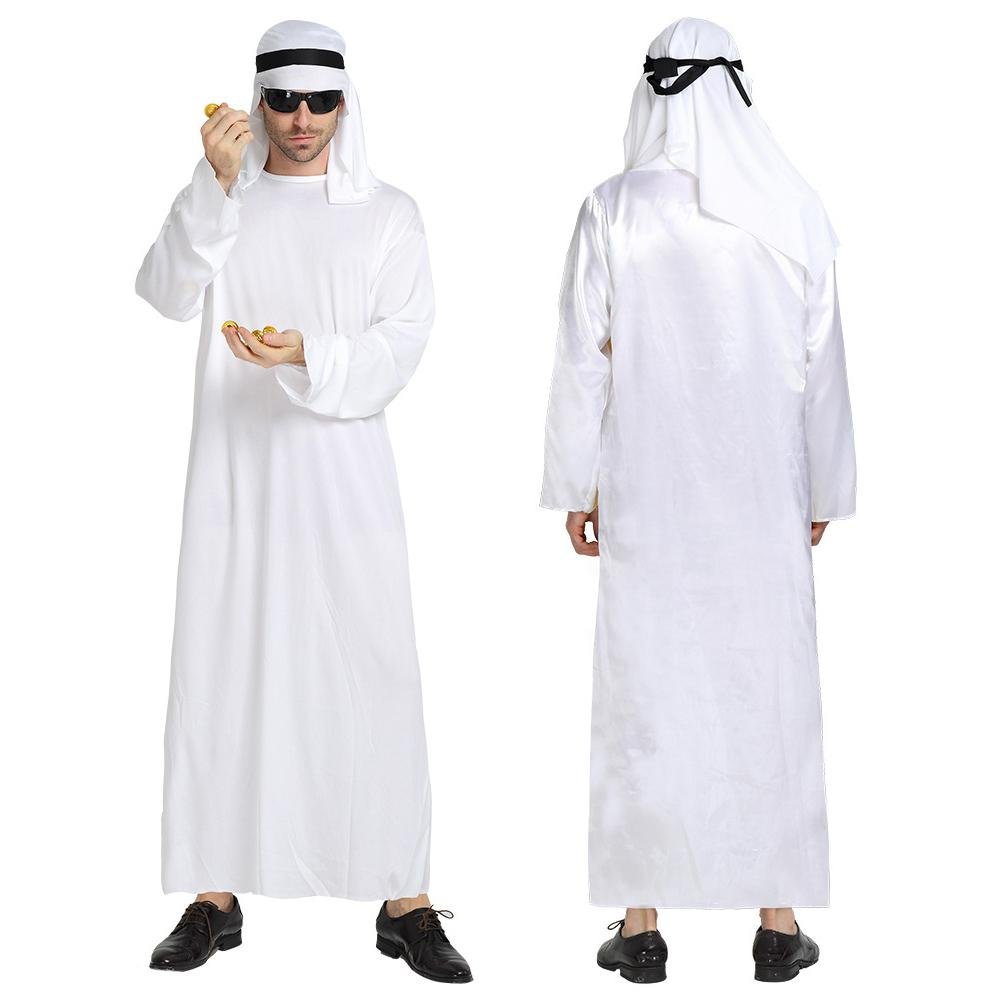 BuyArab sheik Prince masquerade male pure white Middle East Dubai clothes Now Cheaper With 3 - 5 Days Ship - PajamasBuy