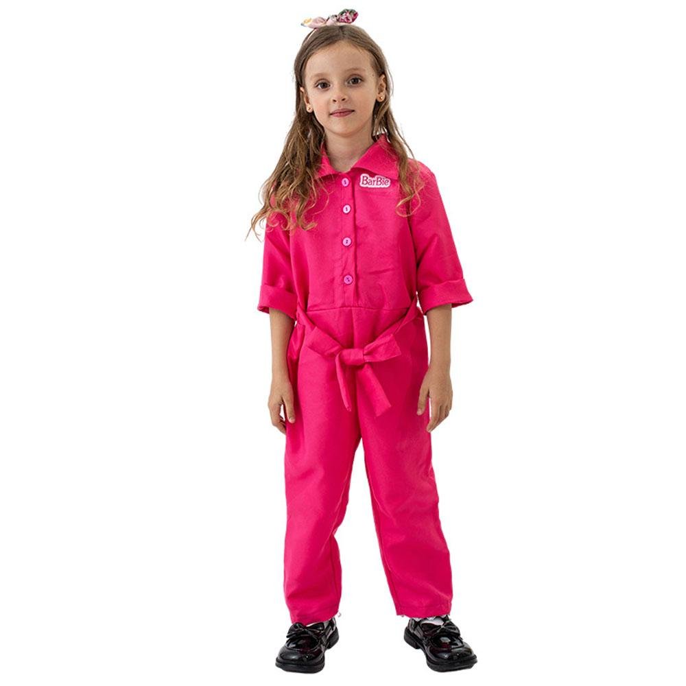 BuyBarbie Movie Margot Barbie Pink Jumpsuit Kids Outfits Cosplay Costume Now Cheaper With 3 - 5 Days Ship - PajamasBuy