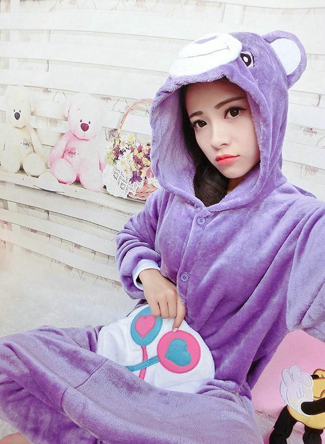 Bear Kigurumi Pajamas Hoodie Costume Animal Flannel Onesies - Pajamasbuy