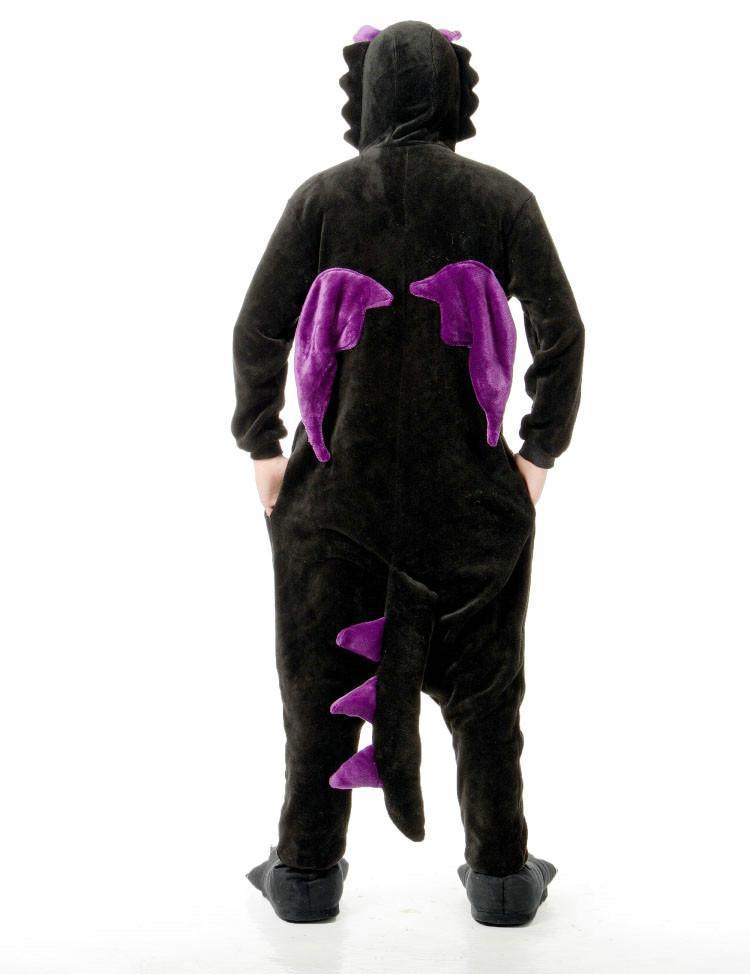 Black Dragon Adult Animal Kigurumi Oneises Costume Pajamas - Pajamasbuy