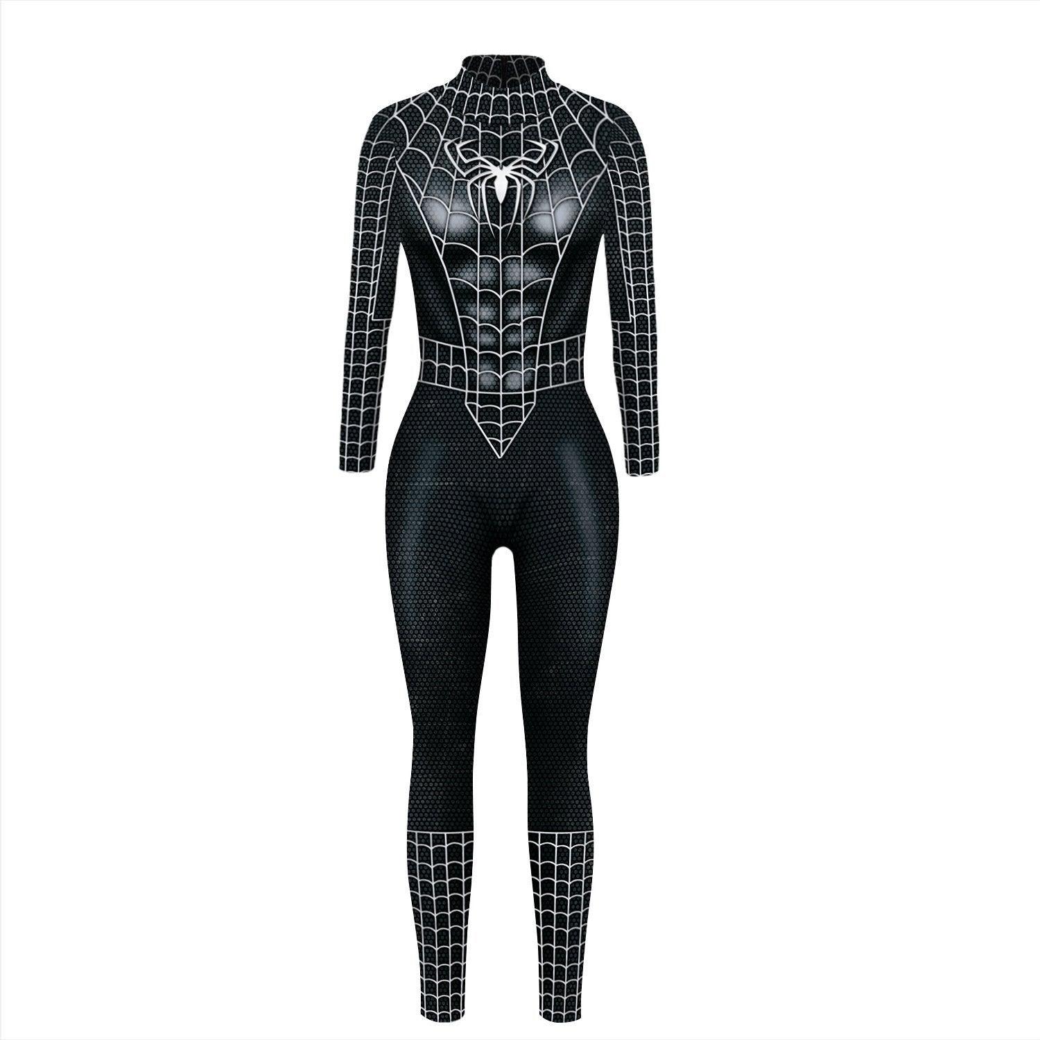 Black Peter B Parker Spider - man Cosplay Outfits Halloween Costume Women Jumpsuit - Pajamasbuy