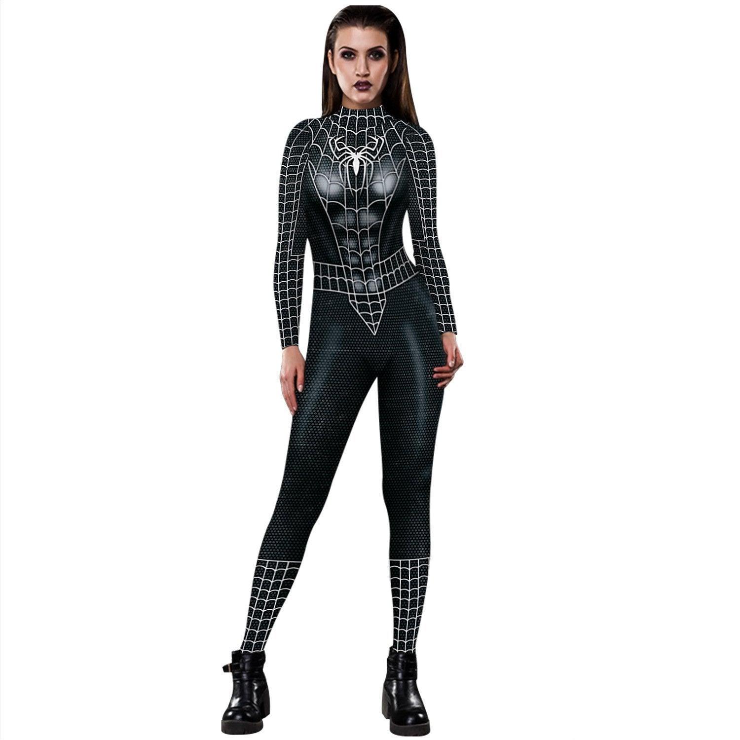 Black Peter B Parker Spider - man Cosplay Outfits Halloween Costume Women Jumpsuit - Pajamasbuy