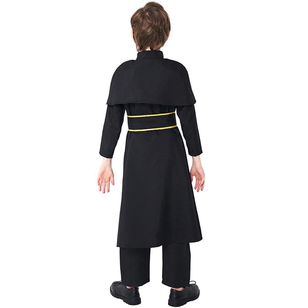 Black Robed Priest Halloween Outfits Carnival Cosplay Costume For Kids - Pajamasbuy