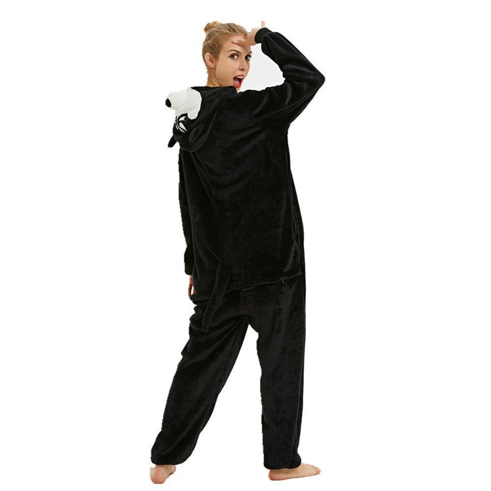 Black Siberian Husky Dog Kigurumi Onesies Pajamas Costume for Adult - Pajamasbuy