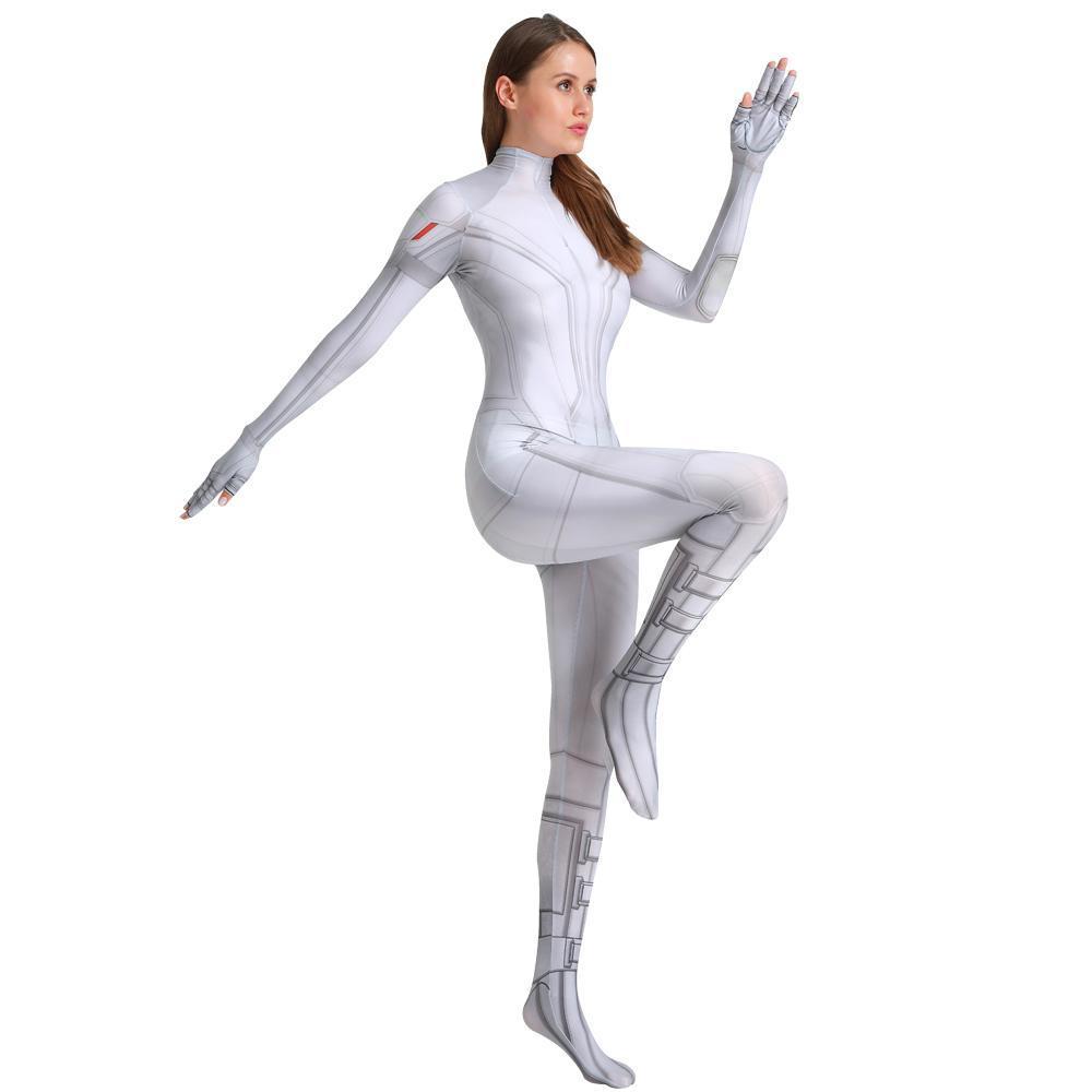 BuyBlack Widow White Cosplay Costume Zentai Bodysuit for Halloween Party Now Cheaper With 3 - 5 Days Ship - PajamasBuy