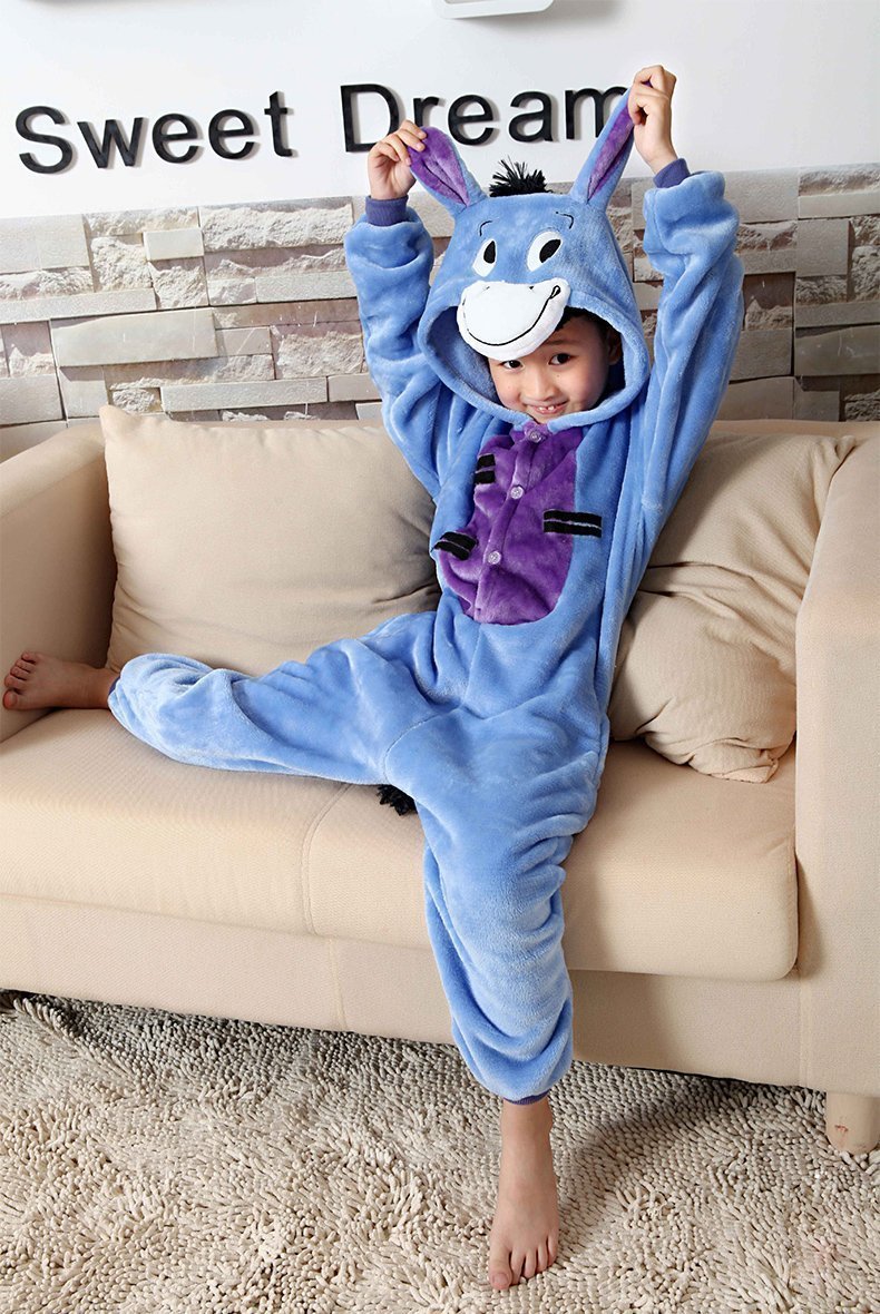 BuyBlue Eeyore Donkey Kid Kigurumi Onesies Pajamas gift Costume Now Cheaper With 3 - 5 Days Ship - PajamasBuy