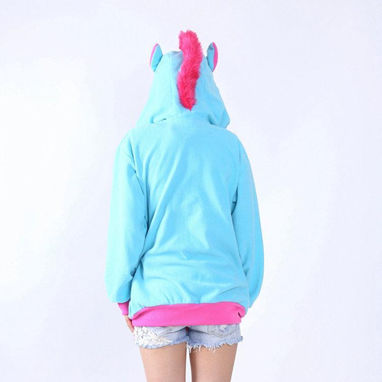 BuyBlue Unicorn Cartoon Zip - up Hoodie Cosplay Costume Long Sleeves Now Cheaper With 3 - 5 Days Ship - PajamasBuy