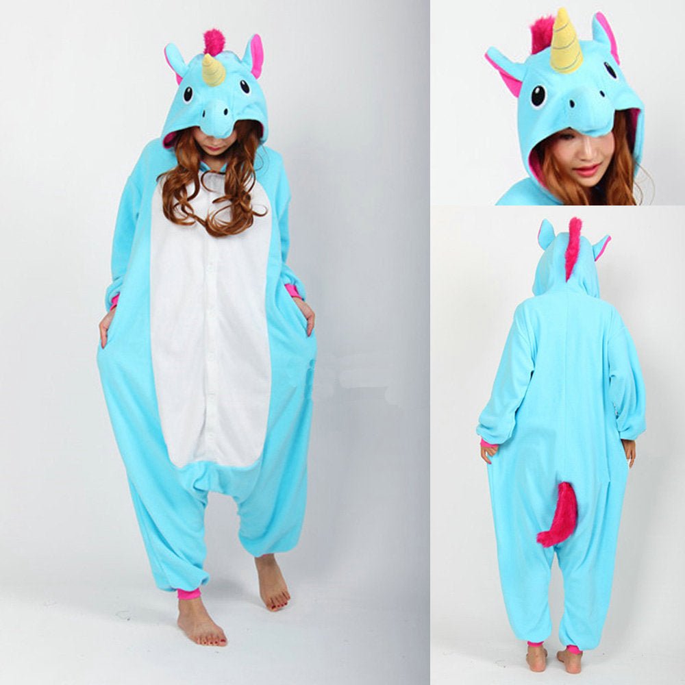 BuyBlue Unicorn Onesies Pajama Kigurumi Costume Long Sleeves Now Cheaper With 3 - 5 Days Ship - PajamasBuy