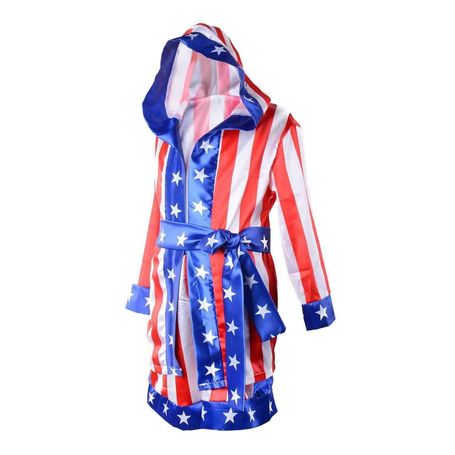 BuyBoxer Cosplay Costume Rocky Balboa Suit Uniform American Star Stripes Robe Italian Boxing Outfit Set for Kids Now Cheaper With 3 - 5 Days Ship - PajamasBuy