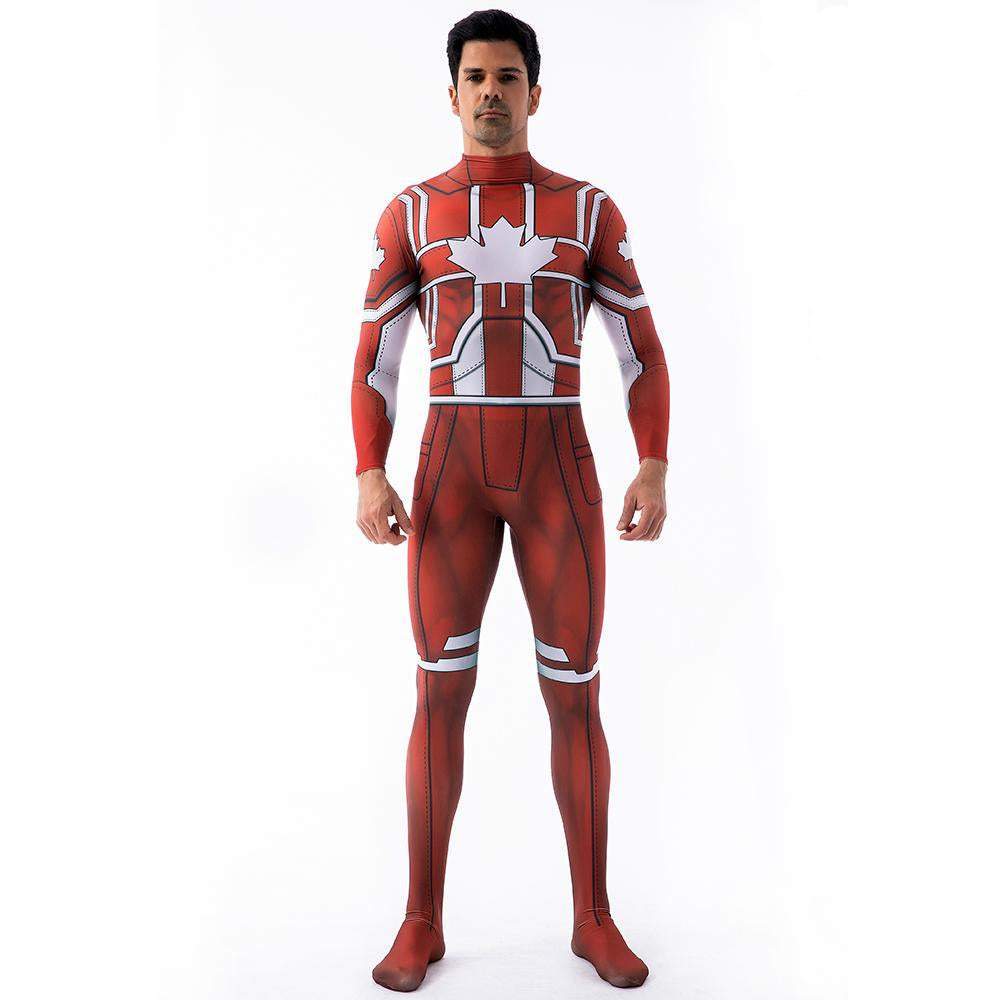 BuyCaptain Canuck Cosplay Costumes Jumpsuit Superhero Halloween Tights Zentai For Adult Kids Now Cheaper With 3 - 5 Days Ship - PajamasBuy