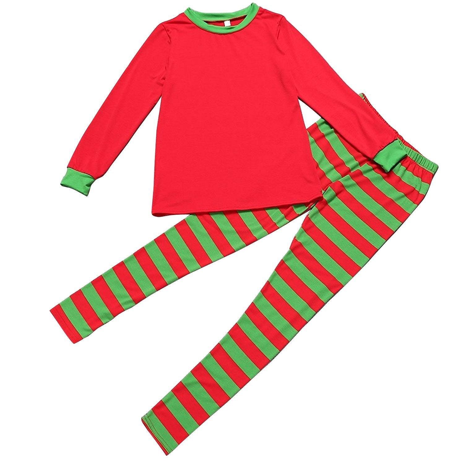 Christmas Family Pajamas Set Stripes Sleepwear Santa Nightwear 2020 - Pajamasbuy