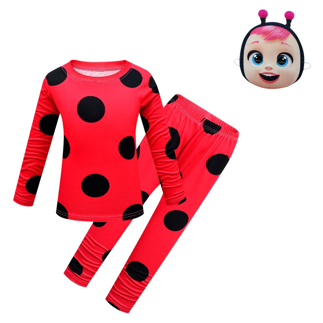 BuyCry Babies Miraculous Ladybug Cosplay Cartoon Long Sleeve Pants Mask Three Pieces Set Now Cheaper With 3 - 5 Days Ship - PajamasBuy