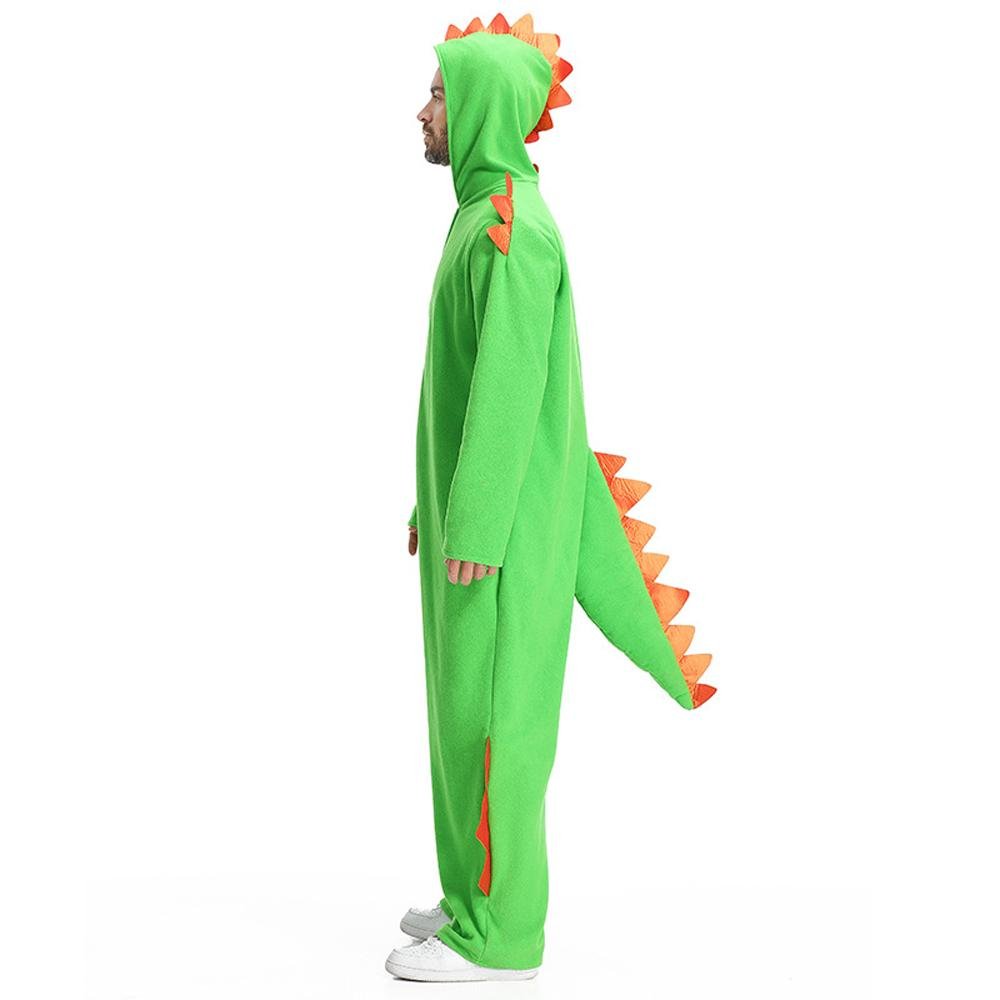 BuyCute Green Big Tail Dinosaur Animal Adult Jumpsuit Cosplay Costume Carnival Now Cheaper With 3 - 5 Days Ship - PajamasBuy