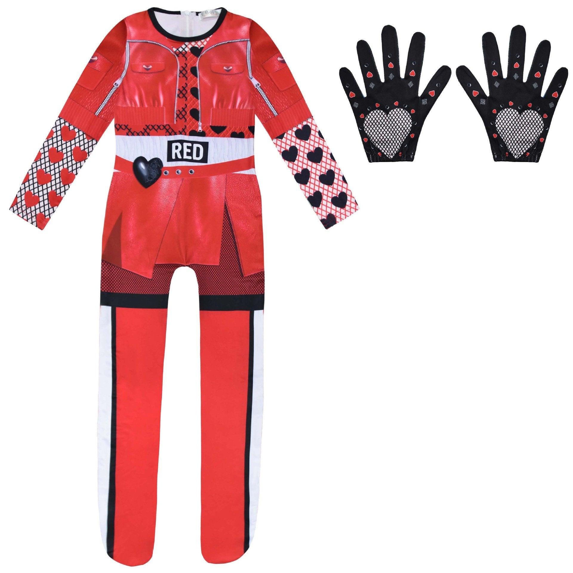 Descendants 4 Queen Of Hearts Red Costume For Girls Kids Halloween - Pajamasbuy