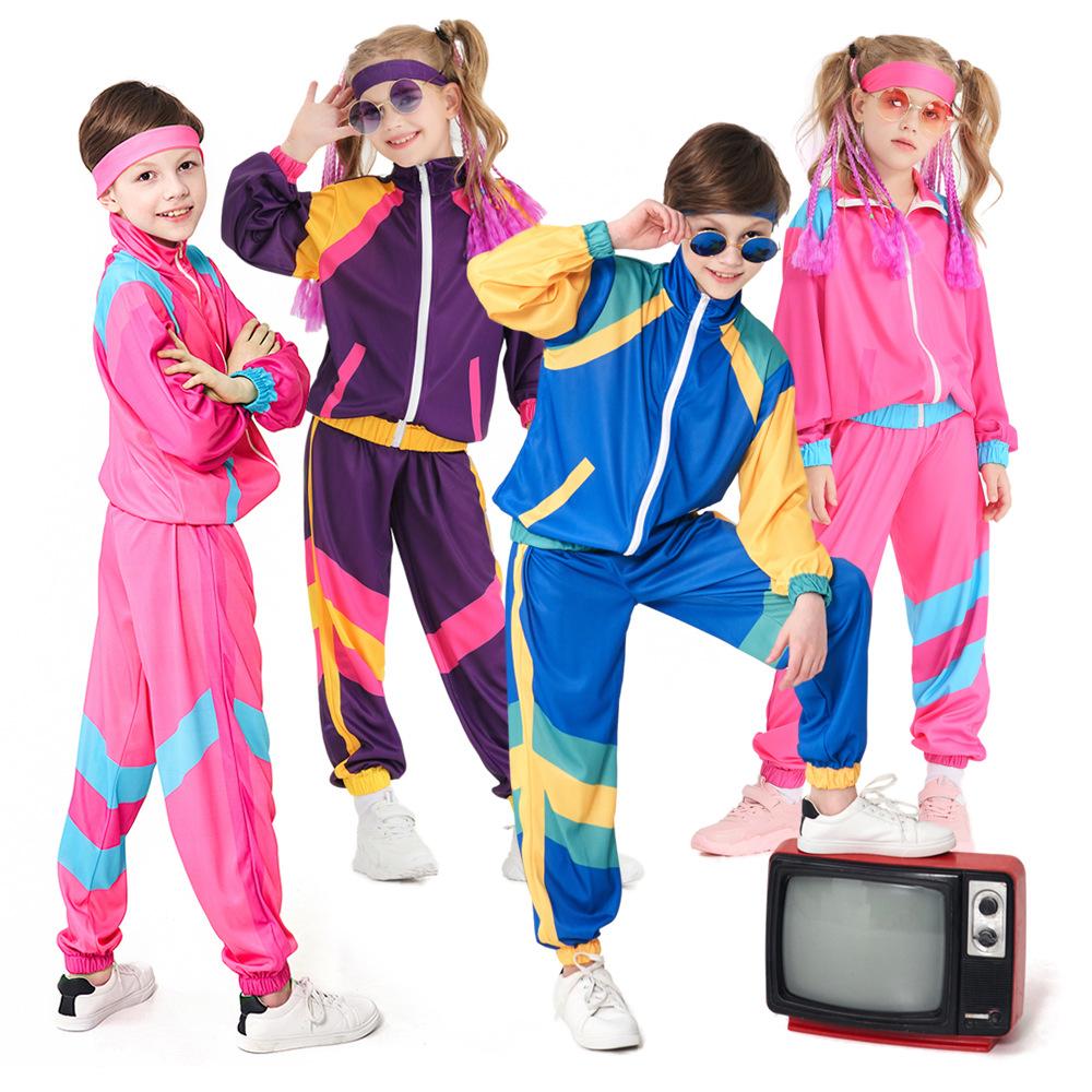 BuyDisco 80S Costume Outfits Dance Set Hip Hop Modern Jazz Team Performance Kids Now Cheaper With 3 - 5 Days Ship - PajamasBuy