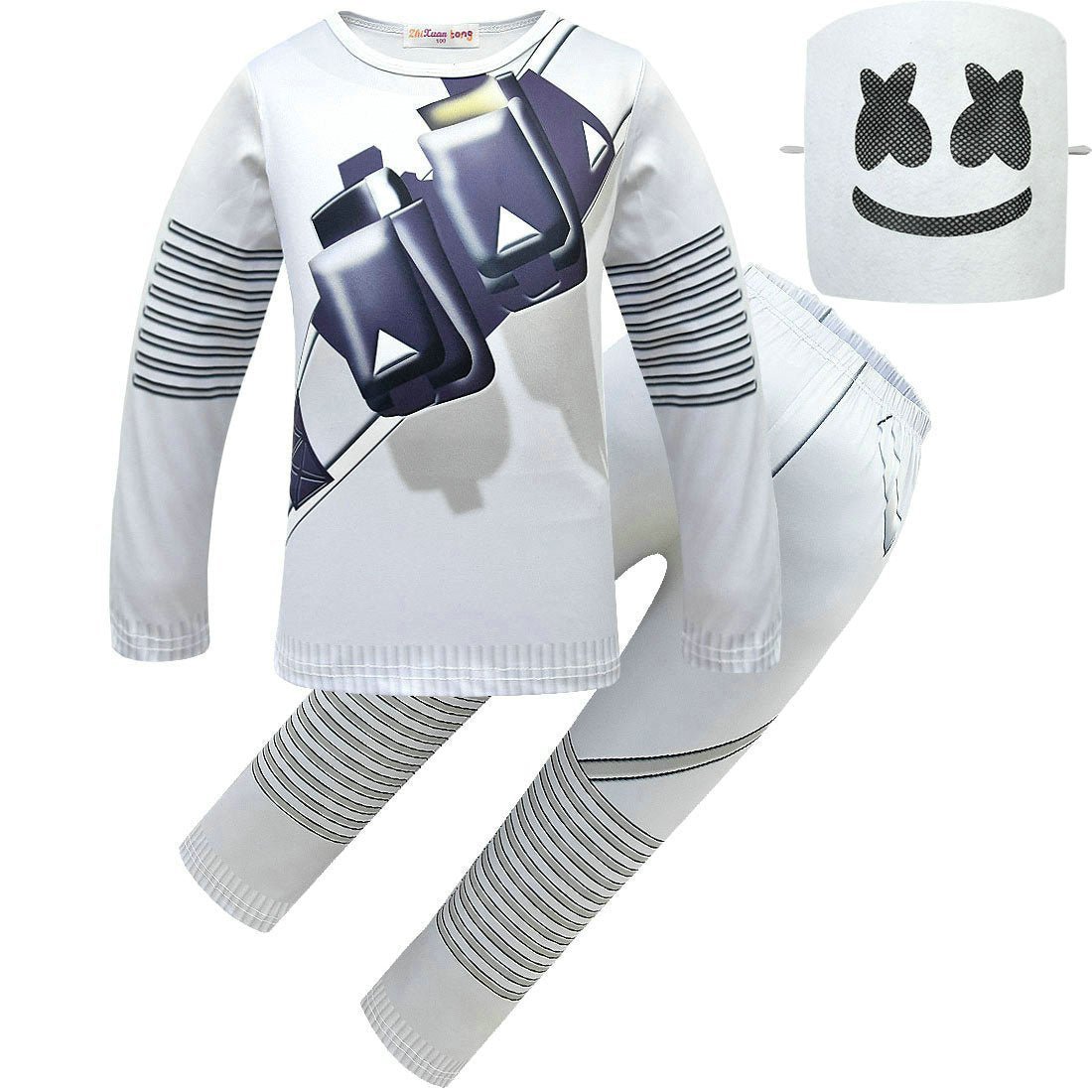 BuyDJ Marshmello Chris Comstock Costume Top Pants Mask for Kid Now Cheaper With 3 - 5 Days Ship - PajamasBuy