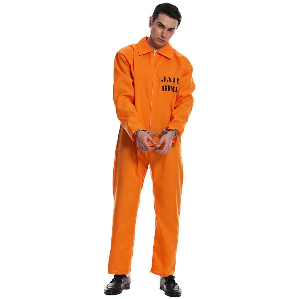 BuyEscaped Prisoner Costume Cosplay Party Jumpsuit Uniform Suit Halloween For Men Women Now Cheaper With 3 - 5 Days Ship - PajamasBuy