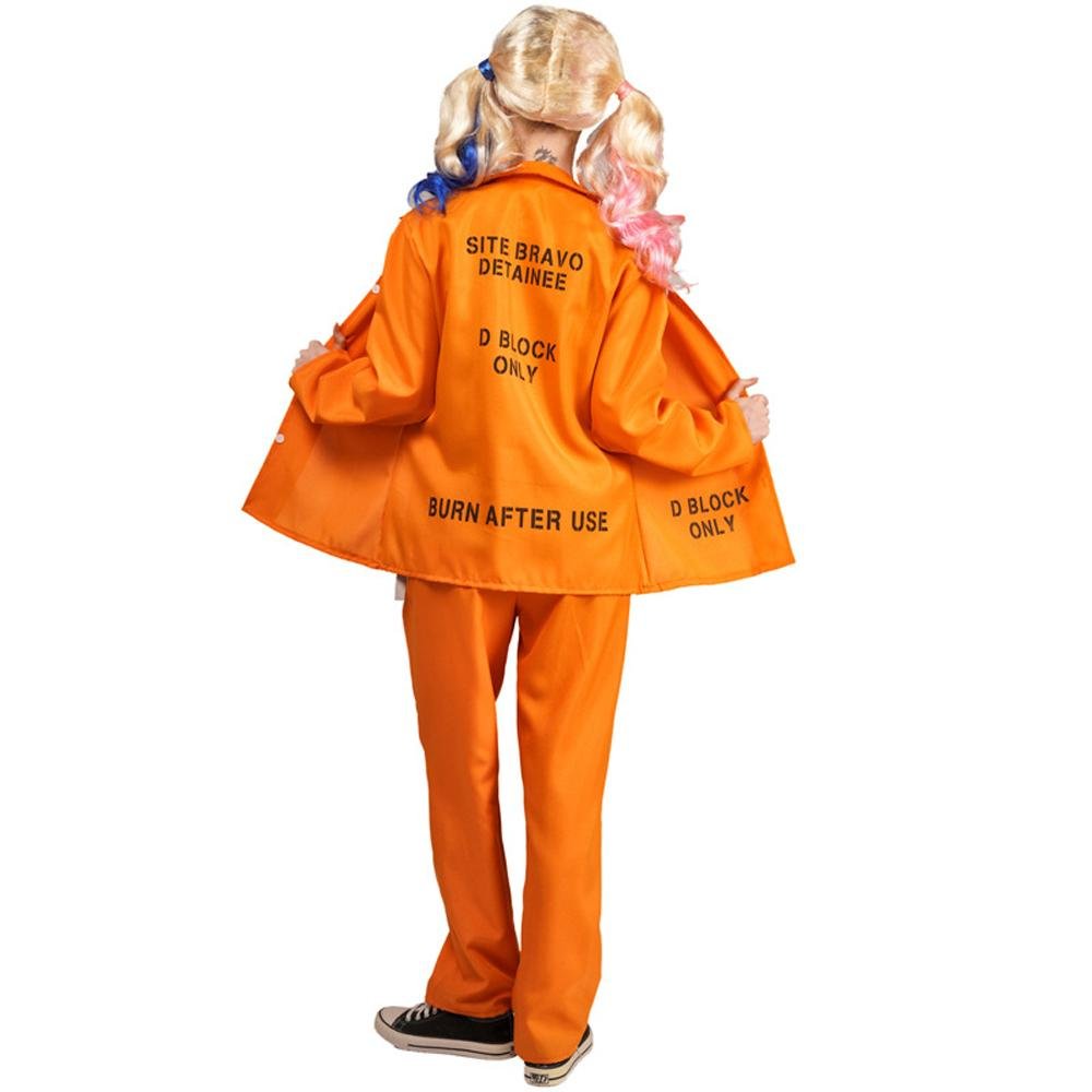 BuyEscaped Prisoner Costume Cosplay Party Jumpsuit Uniform Suit Halloween For Men Women Now Cheaper With 3 - 5 Days Ship - PajamasBuy