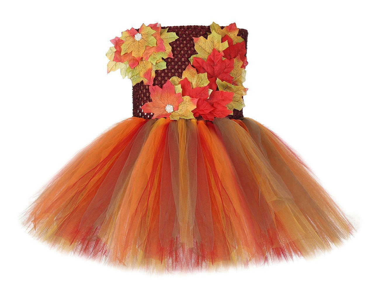 BuyFall Thanksgiving Tutu Dress Girl Maple Leaf Skirt with Hair Strap Now Cheaper With 3 - 5 Days Ship - PajamasBuy