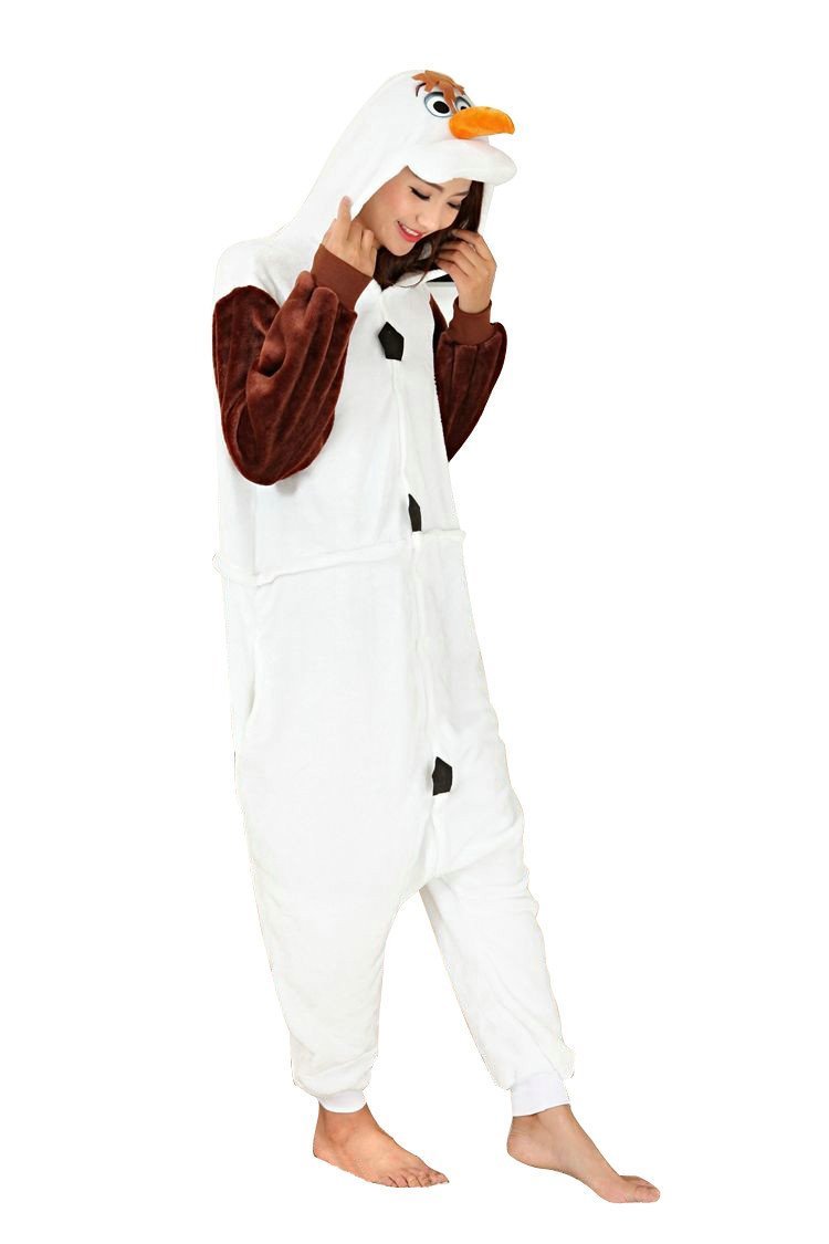 BuyFrozen Olaf Snowman Adult Kigurumi Onesies Pajamas Costume Now Cheaper With 3 - 5 Days Ship - PajamasBuy