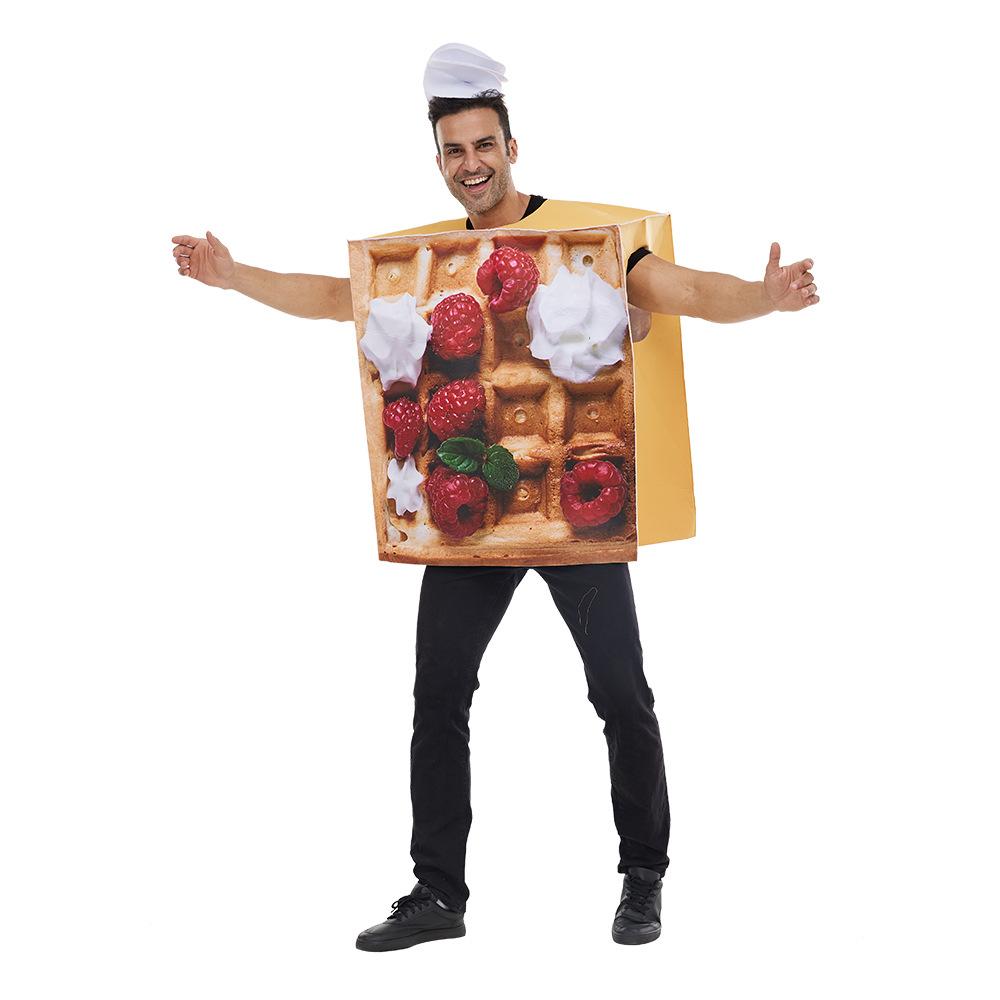 BuyFunny Food Waffle Muffins Halloween Carnival Suit Cosplay Costume For Adults Now Cheaper With 3 - 5 Days Ship - PajamasBuy