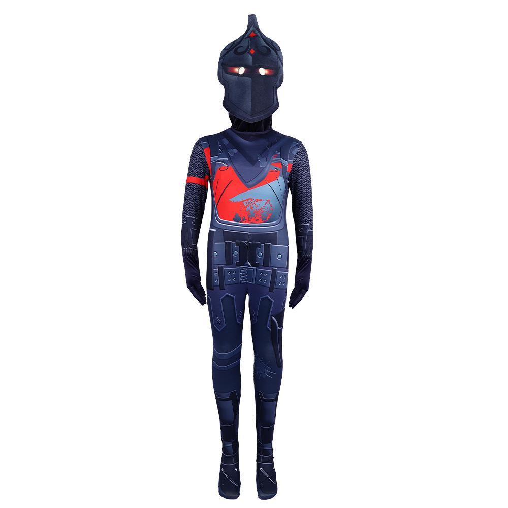 Game Fortnite Black Knight Kids Jumpsuit Outfit Carnival Suit Cosplay Costume - Pajamasbuy