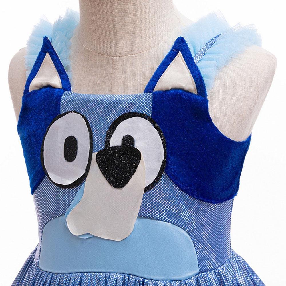 Girls' Bluey Princess Dress Costume Cartoon Print Cosplay Tutu for Kids - Pajamasbuy