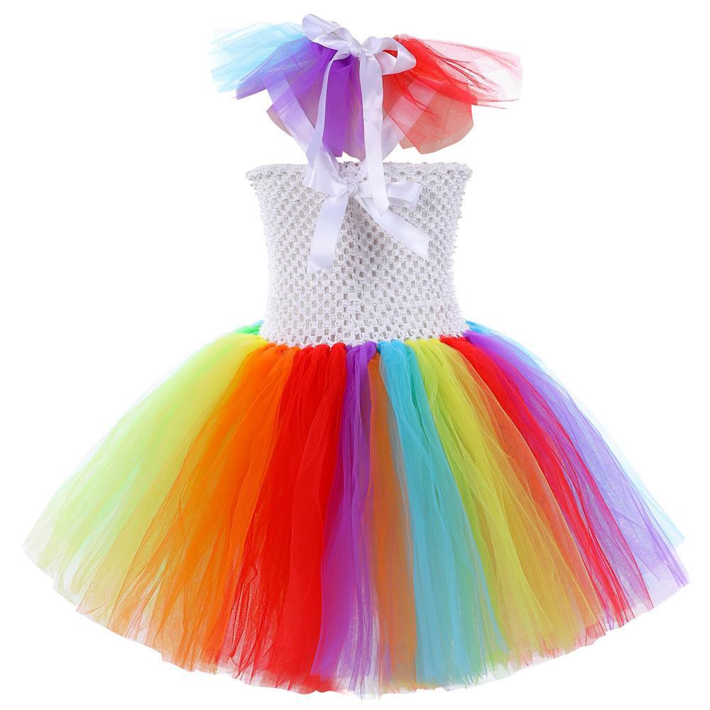 Girls' Clown Flower Princess Sleeve Tutu Dress Embroidery Party Bridesmaid Dresses - Pajamasbuy