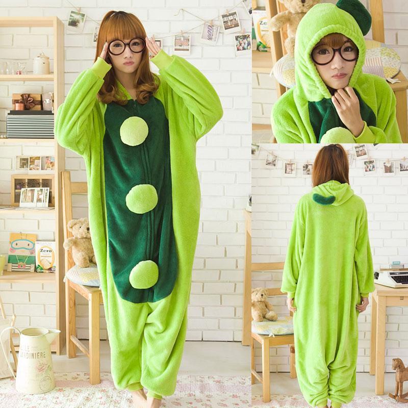 BuyGreen Sweet Pea Onesies Hoodie Costume Kigurumi Pajamas Now Cheaper With 3 - 5 Days Ship - PajamasBuy