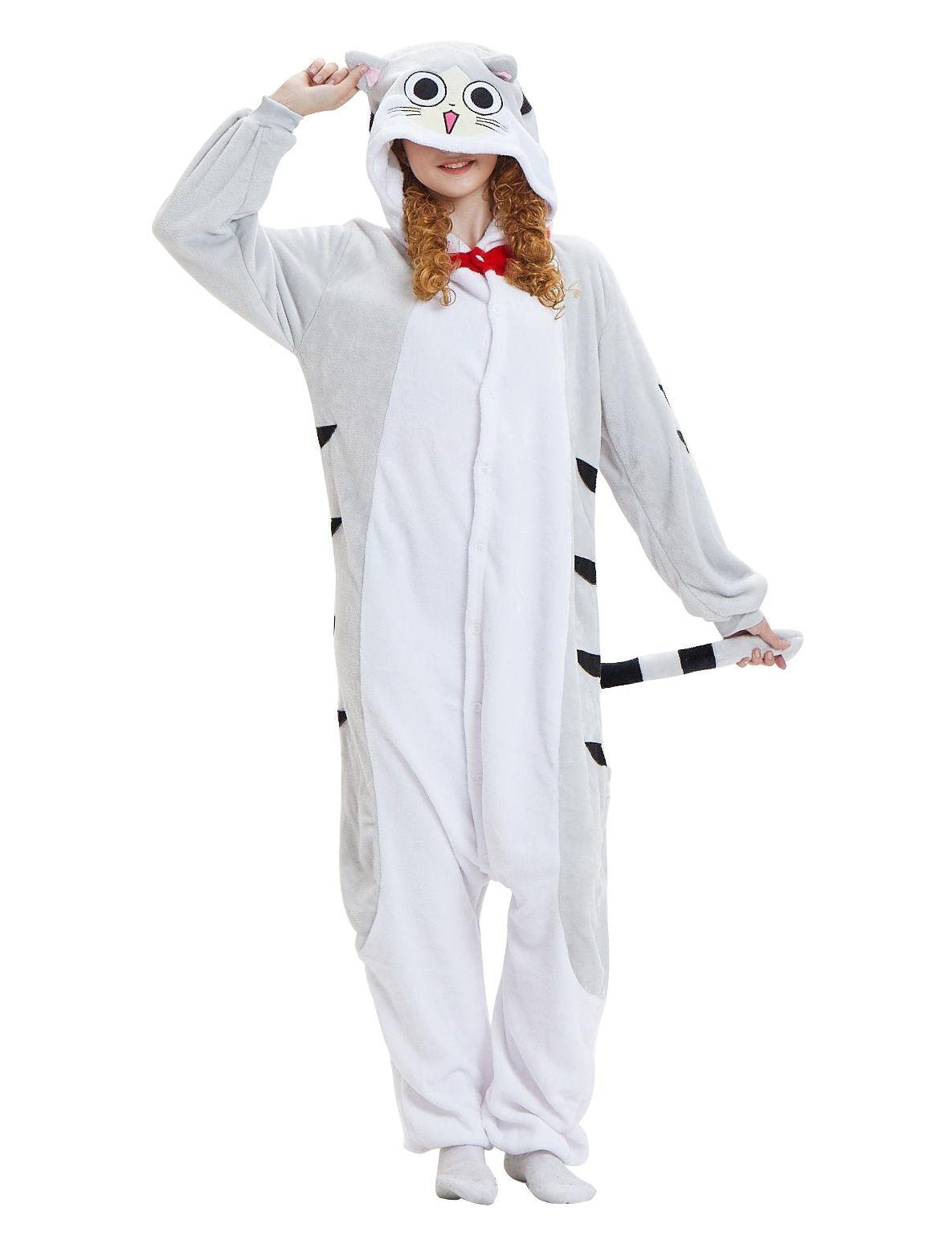 BuyGrey Chi's Cat Onesie Hoodie Unisex Costume Kigurumi Pajamas Now Cheaper With 3 - 5 Days Ship - PajamasBuy