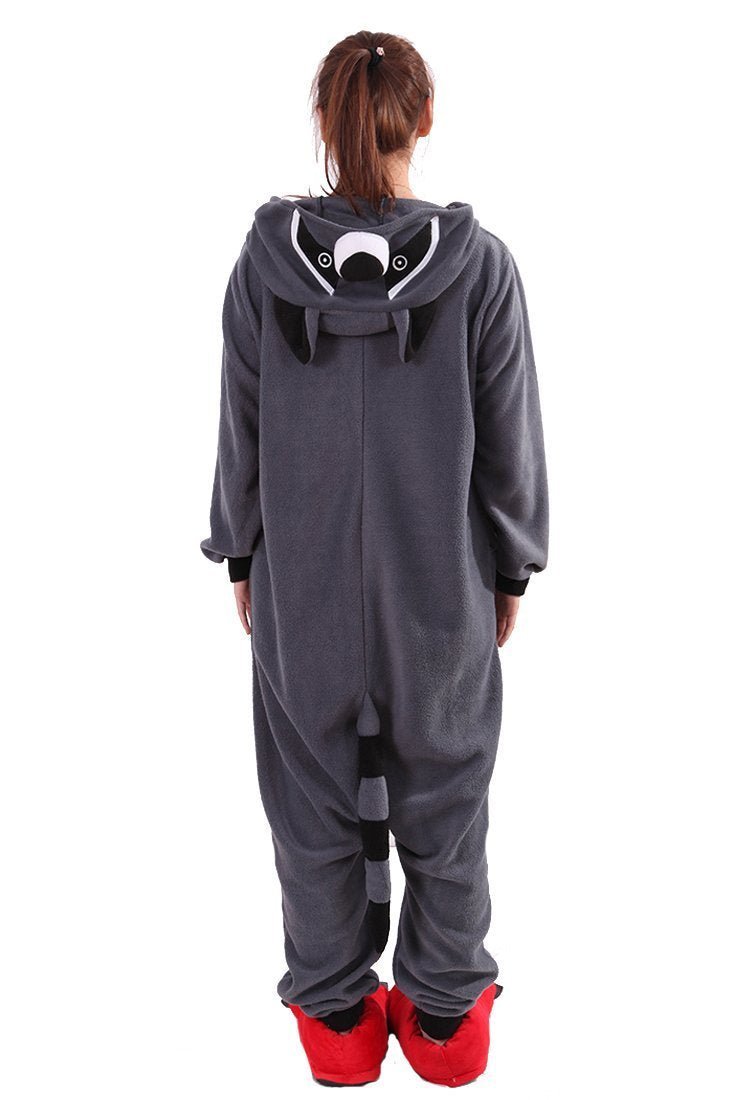 BuyGrey Coon Racoon Kigurumi Animal Onesies Costume Pajamas Now Cheaper With 3 - 5 Days Ship - PajamasBuy