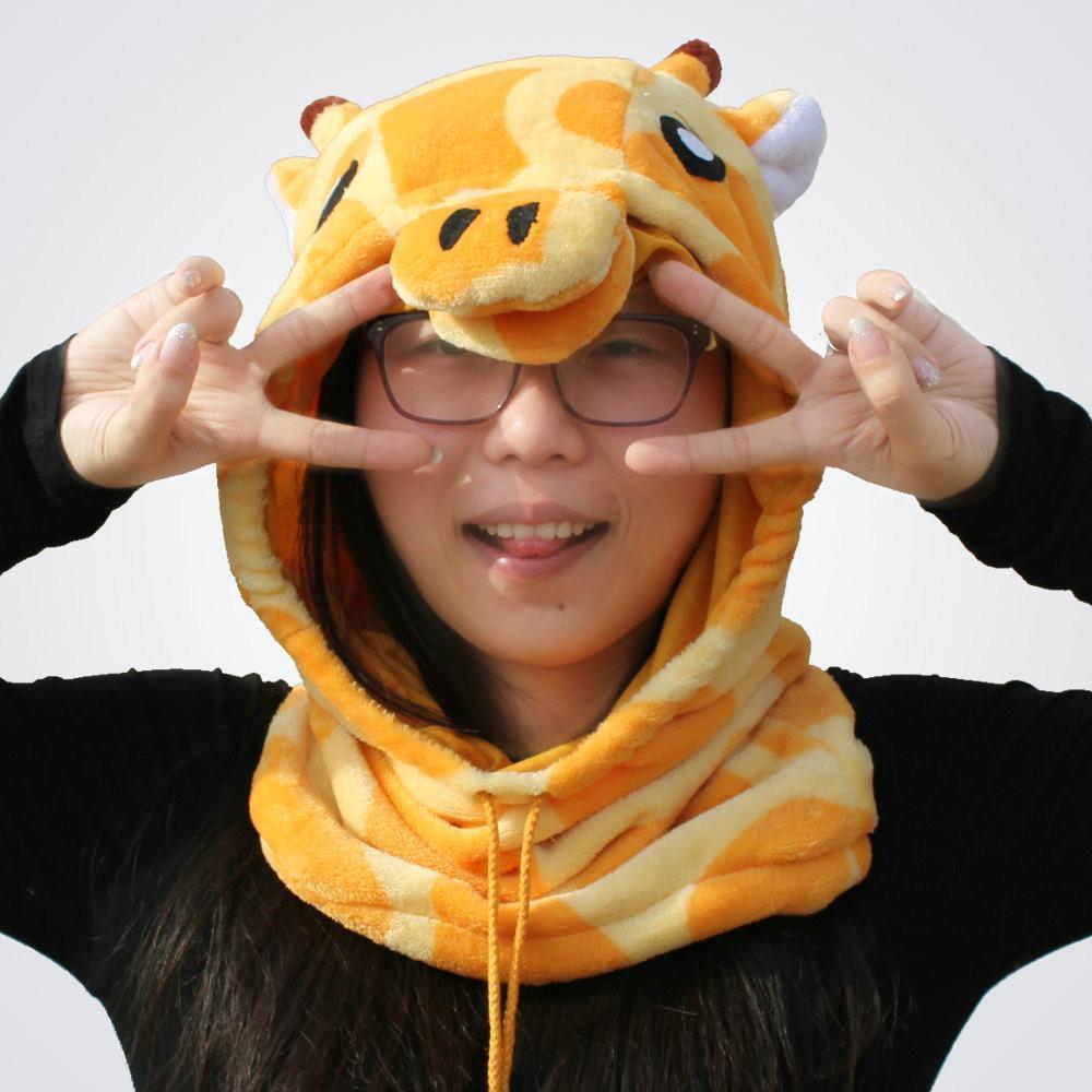 BuyGriaffe animal Kigurumi Neck warmer Hooded hat Now Cheaper With 3 - 5 Days Ship - PajamasBuy