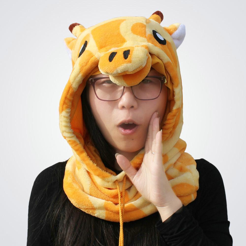 BuyGriaffe animal Kigurumi Neck warmer Hooded hat Now Cheaper With 3 - 5 Days Ship - PajamasBuy