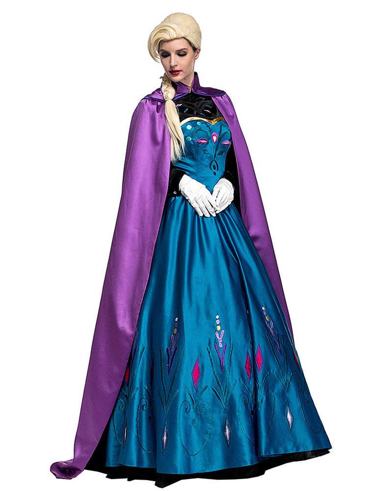 BuyHalloween Adult Snow Queen Anna Cosplay Costume Dress Now Cheaper With 3 - 5 Days Ship - PajamasBuy