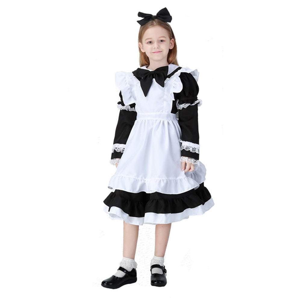 BuyHalloween Alice Dress Girl's Princess Costume Maid Dress for kids Now Cheaper With 3 - 5 Days Ship - PajamasBuy