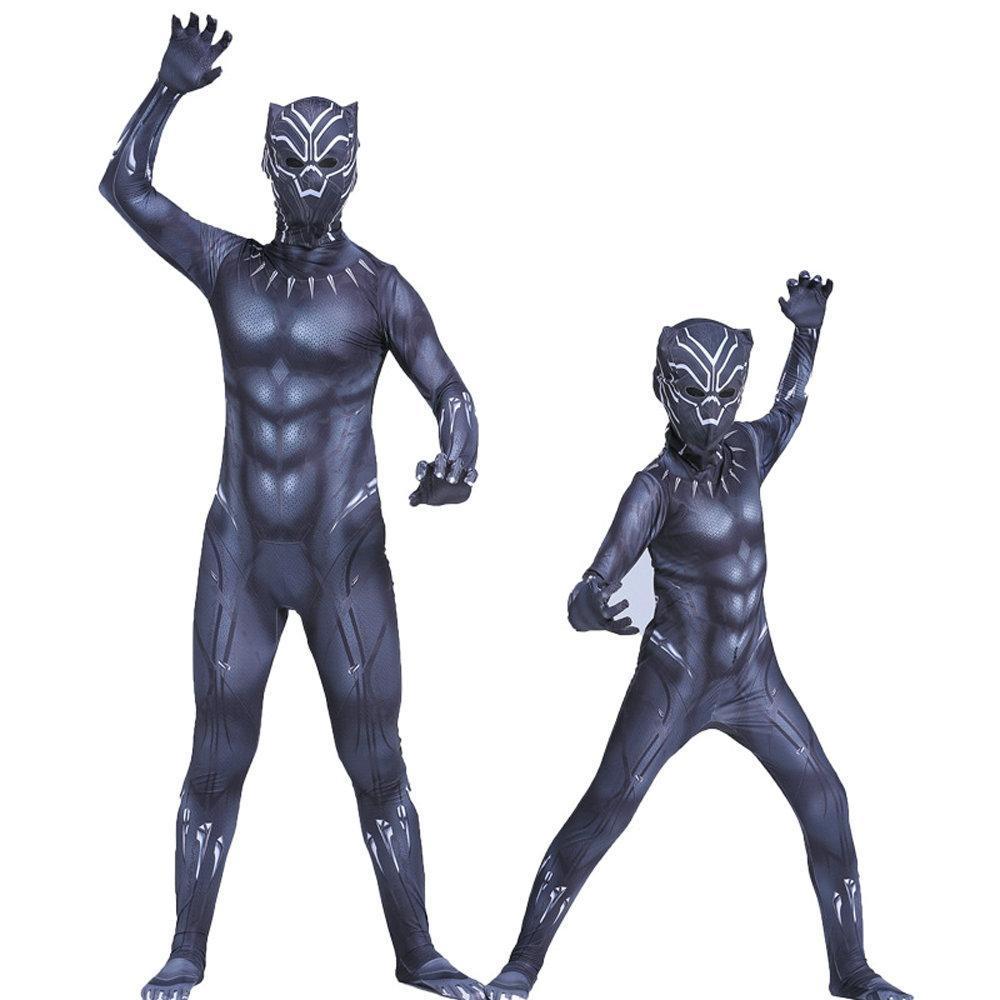 BuyHalloween Black Panther Kids Men Cosplay Costume Zentai Bodysuit Now Cheaper With 3 - 5 Days Ship - PajamasBuy