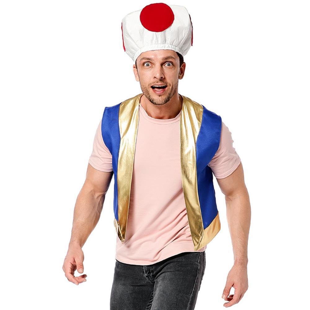 BuyHalloween Mushroom Kingdom Red Dot Mushroom Head Captain Chino Acting Prop Costume Now Cheaper With 3 - 5 Days Ship - PajamasBuy