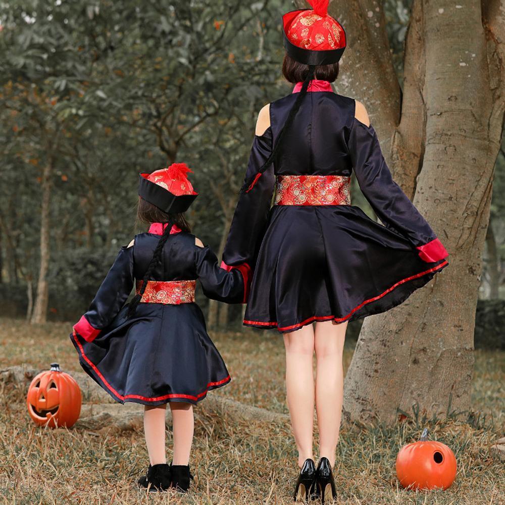 BuyHalloween Qing Dynasty zombie cosplay costumes for Mom and Me Now Cheaper With 3 - 5 Days Ship - PajamasBuy