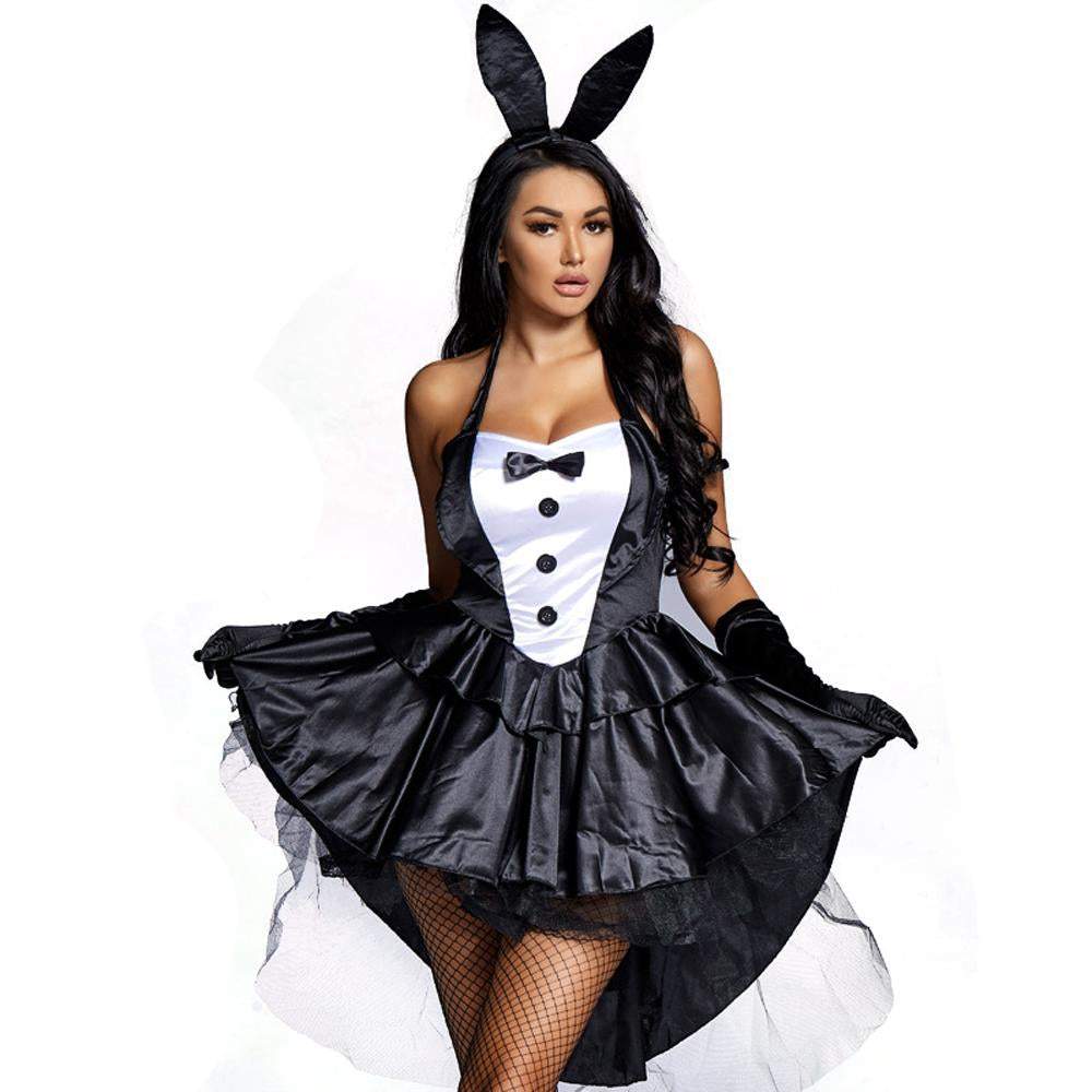 BuyHalloween Women's bunny tuxedo magician Black Easter costume for girl Now Cheaper With 3 - 5 Days Ship - PajamasBuy