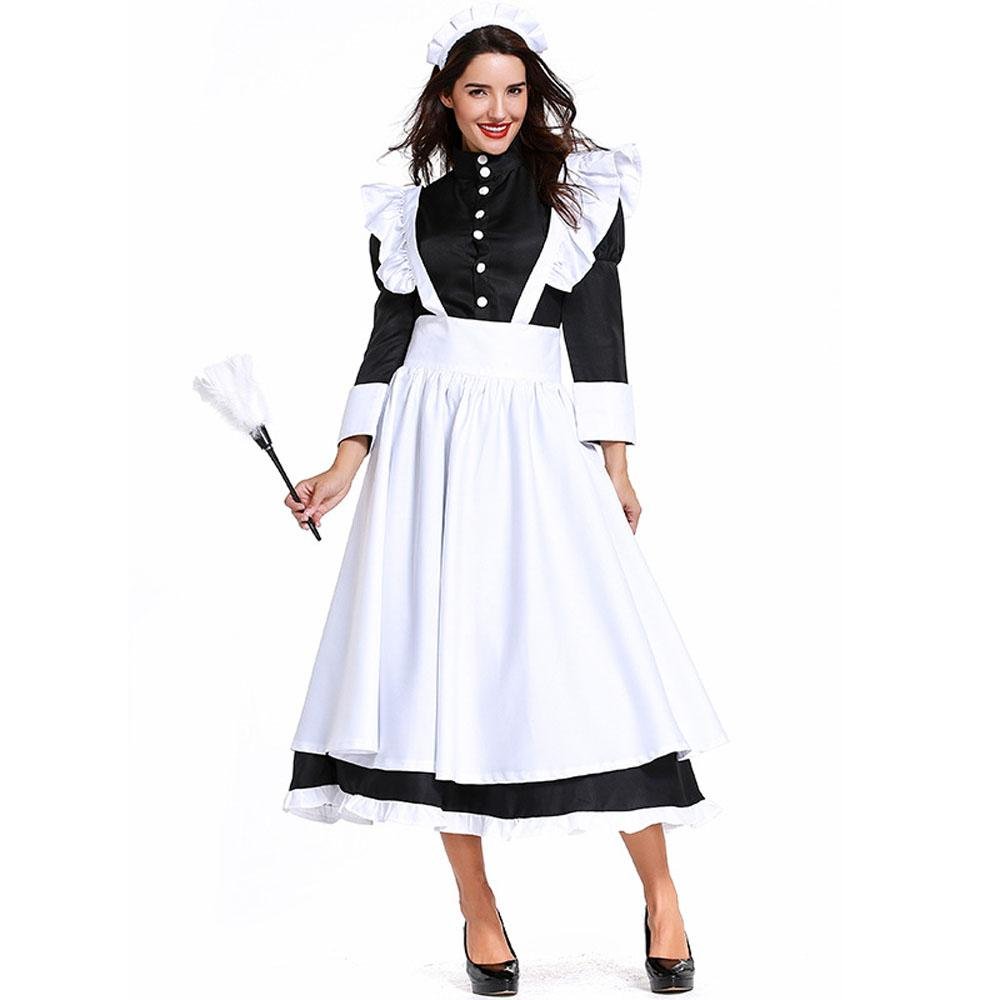 BuyHousekeeper French maid costume German maid costume black and white long skirt unisex Now Cheaper With 3 - 5 Days Ship - PajamasBuy