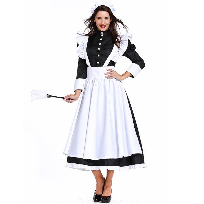 BuyHousekeeper French maid costume German maid costume black and white long skirt unisex Now Cheaper With 3 - 5 Days Ship - PajamasBuy