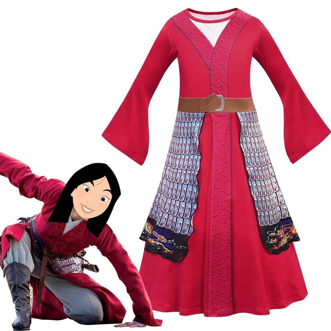 Hua Mulan Dress for girls Cosplay Costumes Heroine Movie Halloween Kids Party Dress - Pajamasbuy