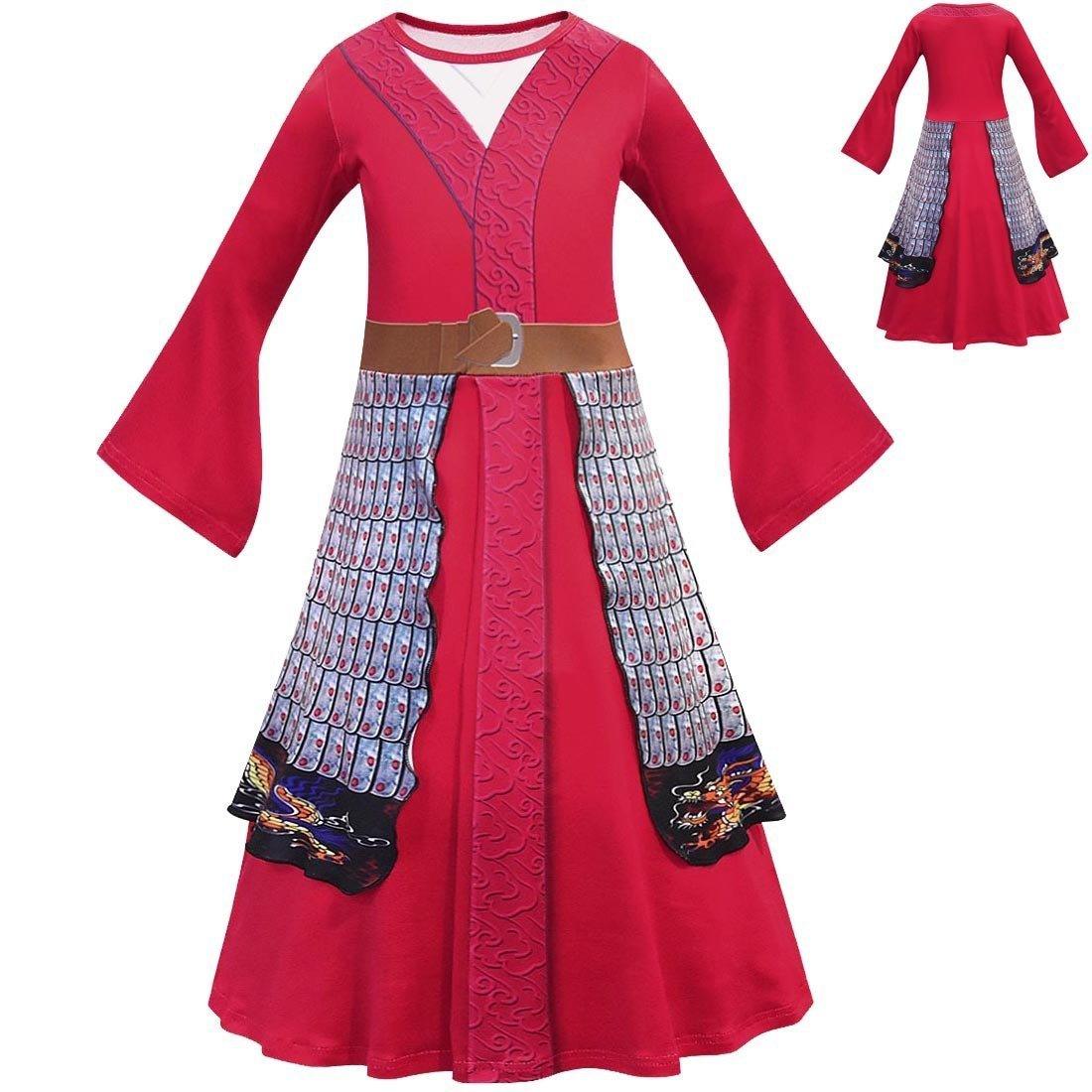 Hua Mulan Dress for girls Cosplay Costumes Heroine Movie Halloween Kids Party Dress - Pajamasbuy