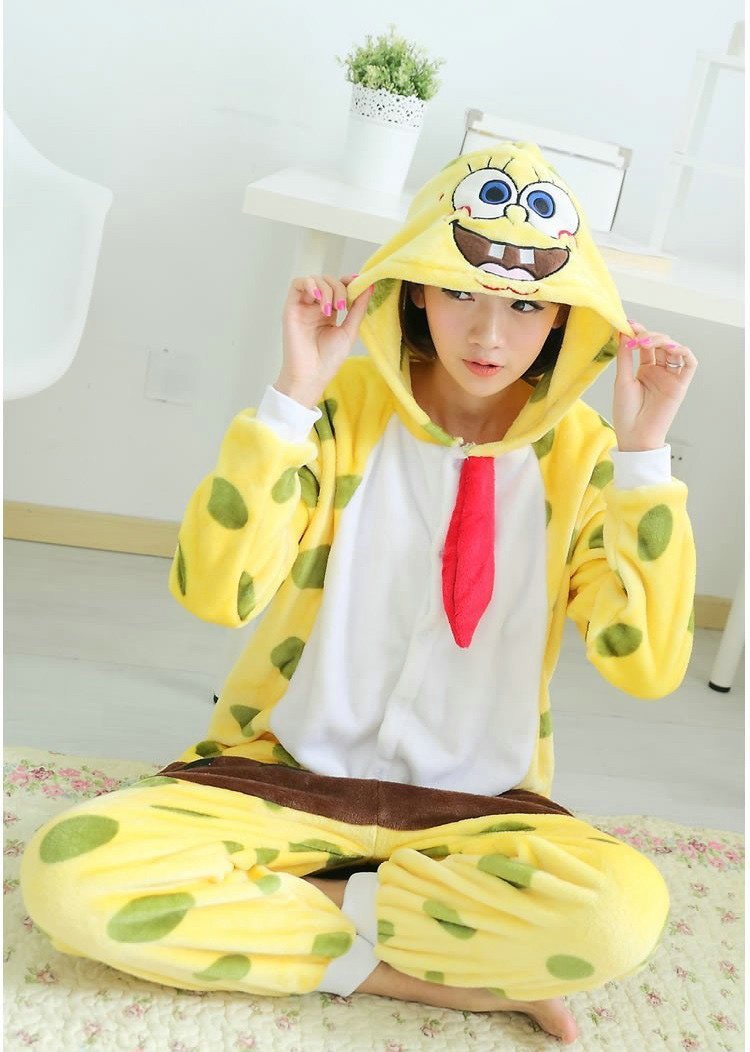 BuyJP Anime Sponge Bob Kigurumi Onesie Pajamas Costume Now Cheaper With 3 - 5 Days Ship - PajamasBuy