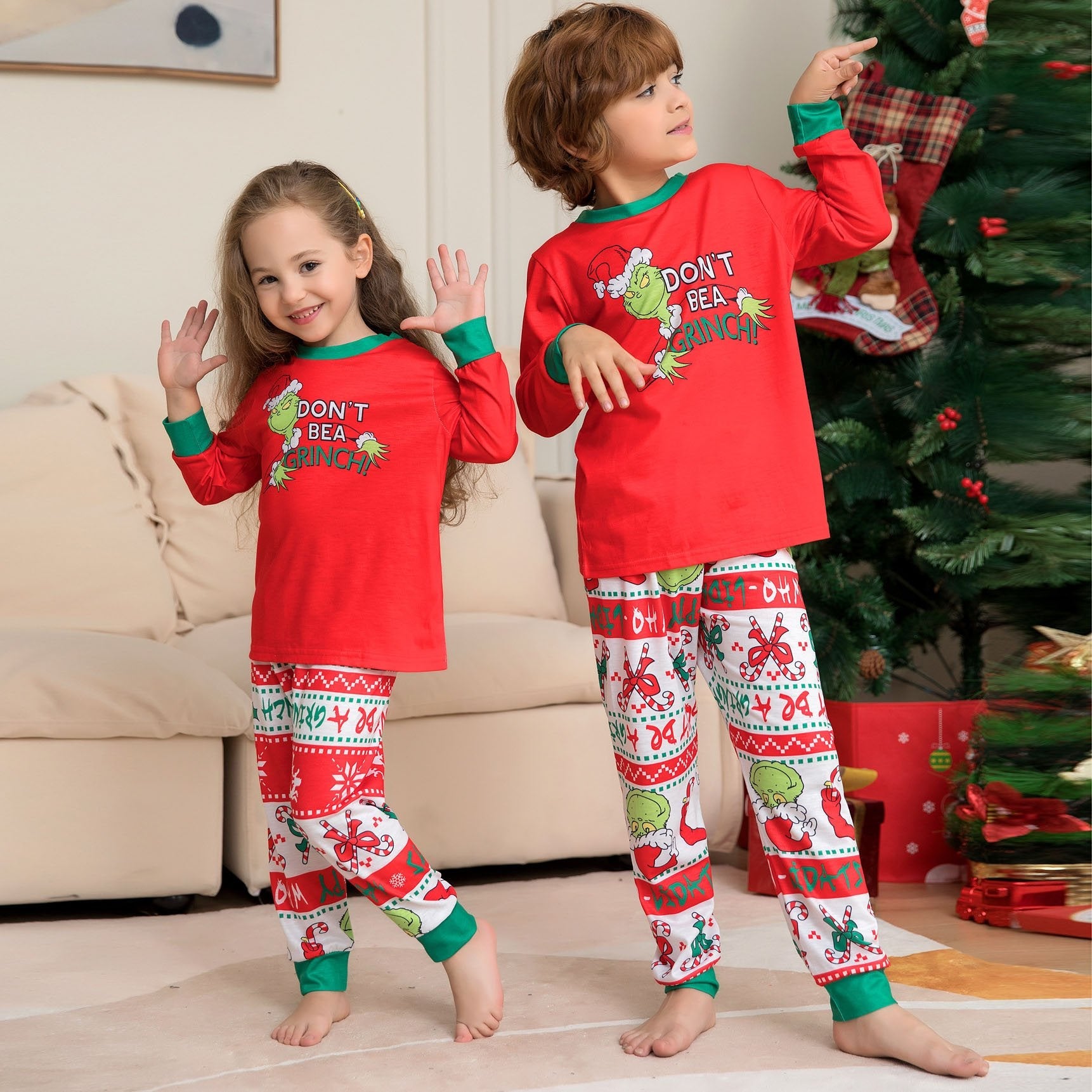 Christmas Monster Animation Family Couples Matching Pajamas Party Sets