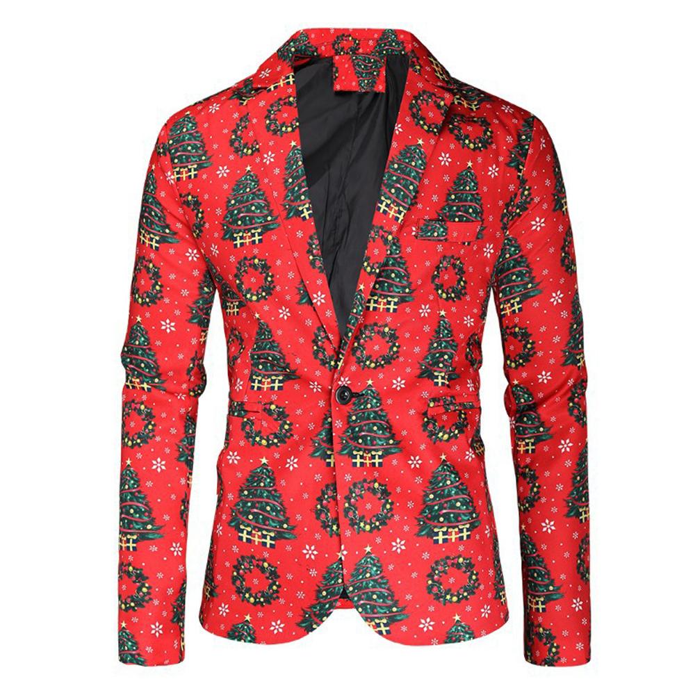 Christmas Black men's Blazer suits Santa 3D print Jackets