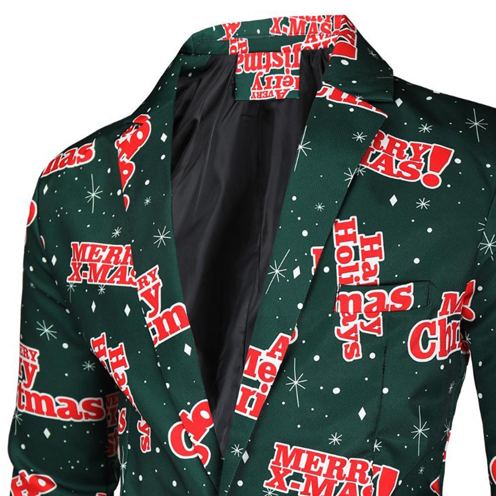 Christmas Black men's Blazer suits Santa 3D print Jackets