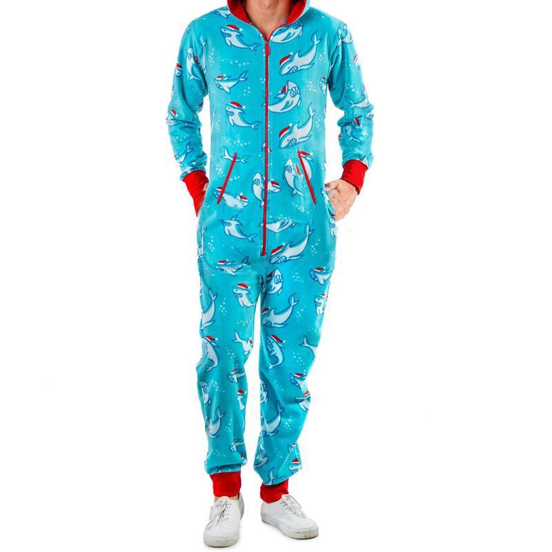 Christmas Pajamas Jumpsuit Humping Reindeer Elk Balls Hoodie for Men